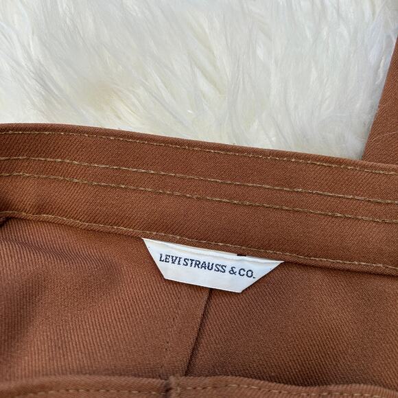 LEVIS Vintage 70s Brown Pants Womens 18 Khaki Trousers Retro Academia Twee Chic - Picture 9 of 10